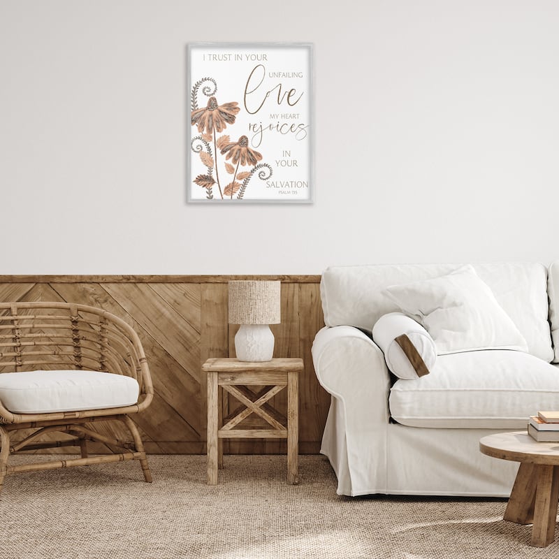Stupell Trust In Your Unfailing Love Framed Giclee Art Design By Annie LaPoint