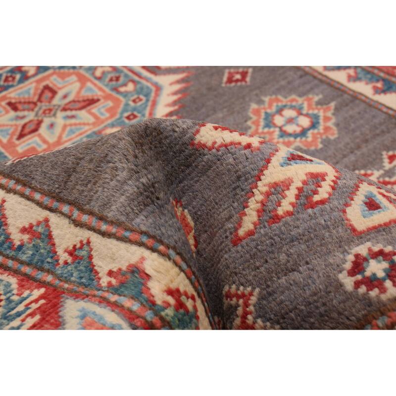 ECARPETGALLERY Hand-knotted Uzbek Ghazni Grey Wool Rug - 2'7 x 9'7
