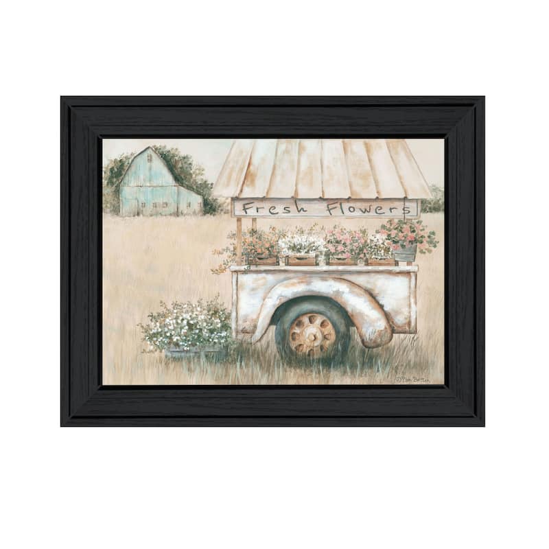 TrendyDecor4U "Fresh Flowers For Sale" Framed Print Wall Art