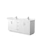 Option White, Nickel Trim, Carrara Cultured Marble Top