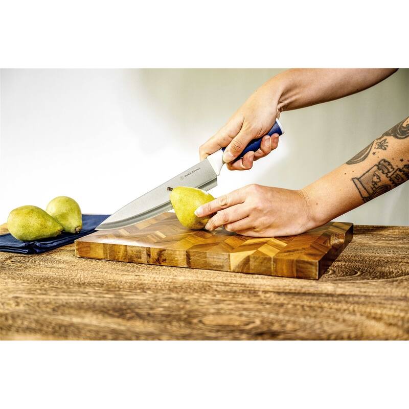 Dura Living 5-Piece Knife Block Set - High Carbon Stainless Steel Blades, Compact Wood Block