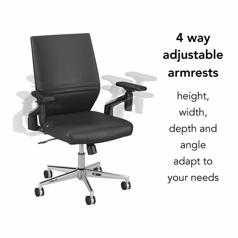 Laguna Mid Back Leather Office Chair by Bush Business Furniture