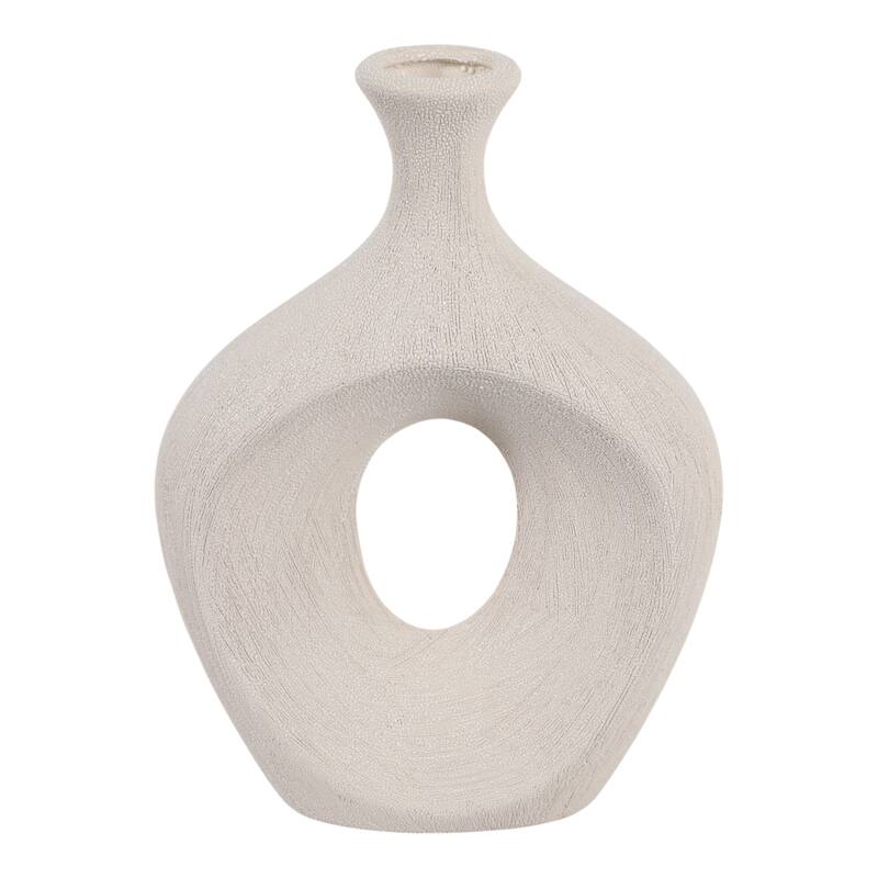 Modern Oval Ceramic Table Vase Cut-Out Design
