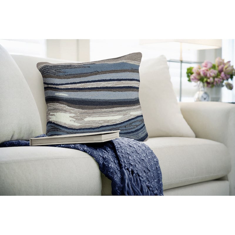 Liora Manne Frontporch Ipanema Indoor/Outdoor Pillow Blue/grey