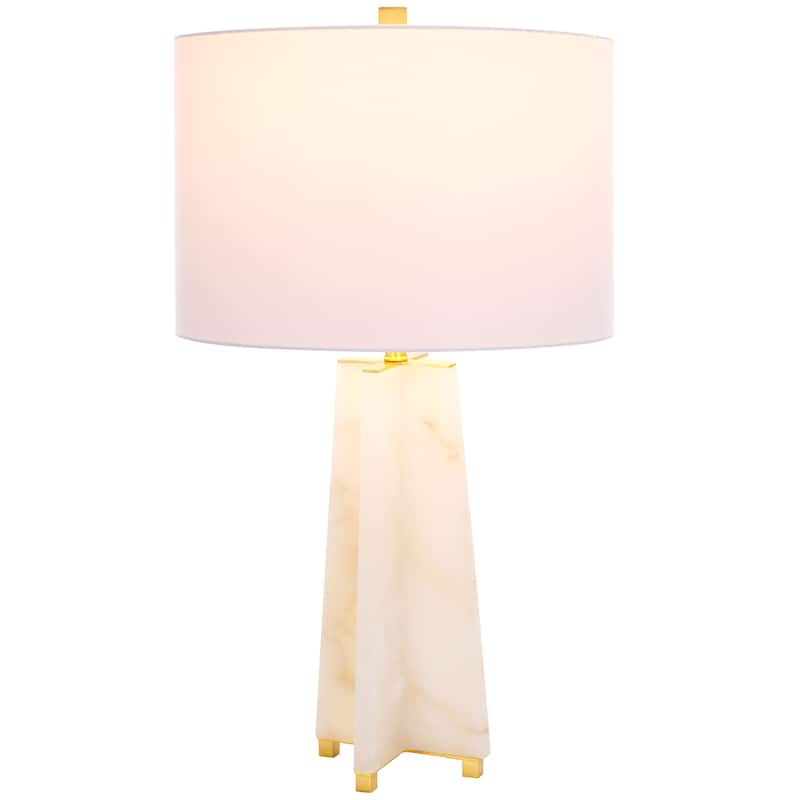 SAFAVIEH Couture Lighting Lisianne 26.75-inch Alabaster Table Lamp - 15 In W x 15 In D x 26.75 In H - 15Wx15Dx27H