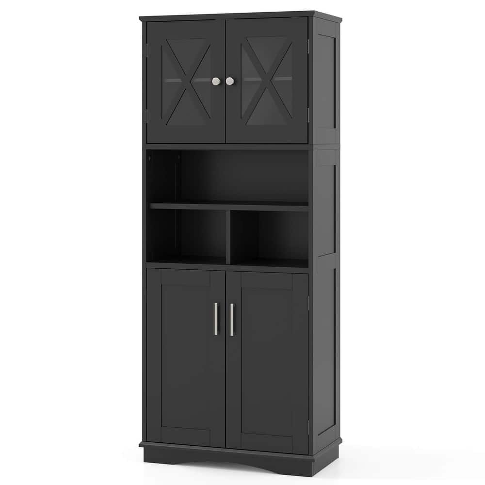 Costway Tall Bathroom Cabinet Large Floor Storage Cabinet with Acrylic - See Details
