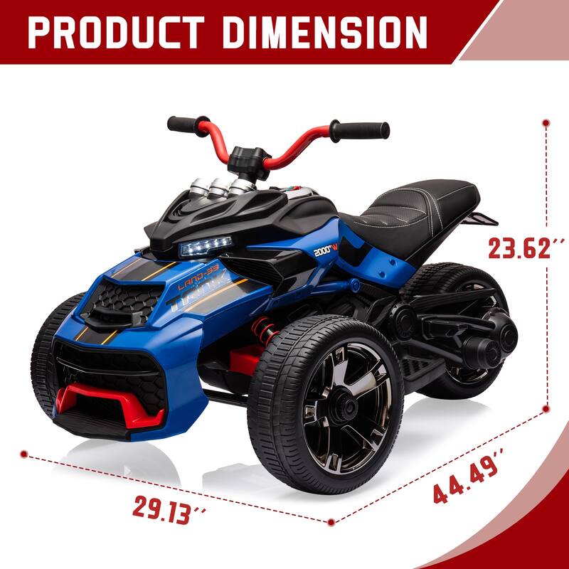 3 Wheeler Electric Vehicle 12v Kids Ride on ATV Car for Kids 3-8 Best Gift