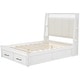 preview thumbnail 11 of 10, Full Size Solid Wood Platform Bed with Upholstered Headboard, Kids Bed Frame with 2-Storage Drawers for Bedroom, White