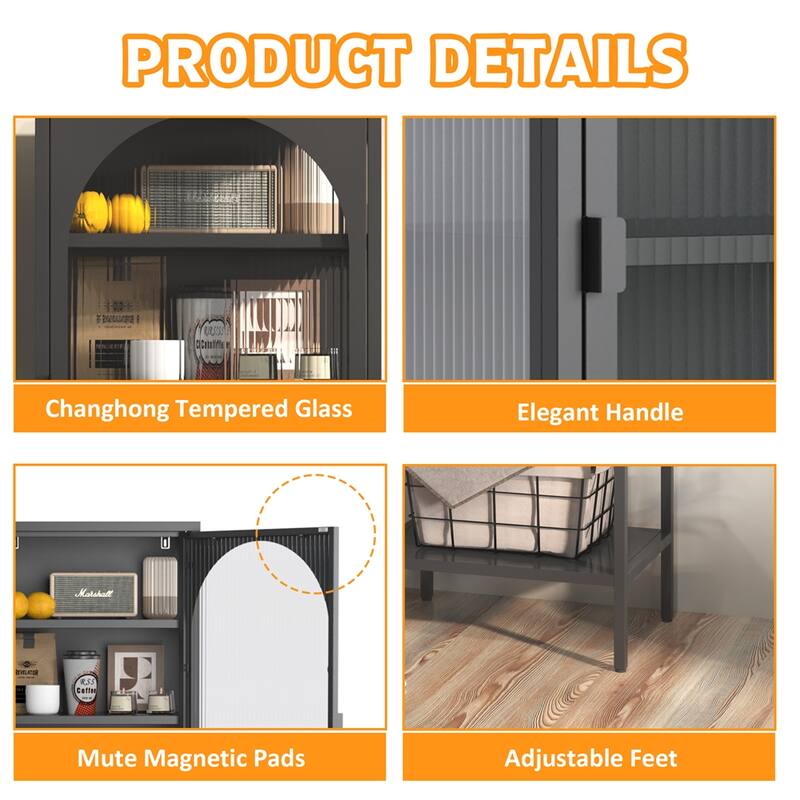 Display Storage Cabinet,5-Tier Cube Bookshelf Storage Cabinet