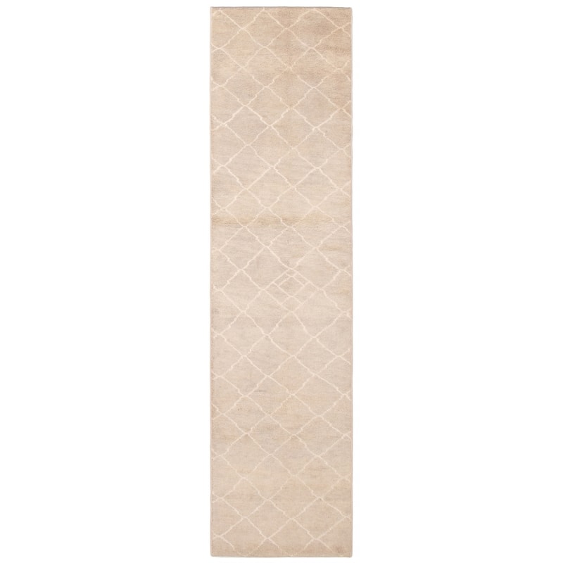 ECARPETGALLERY Hand-knotted Tangier Khaki Wool Rug - 2'11 x 11'10 - Light Khaki - 2'11 x 11'10