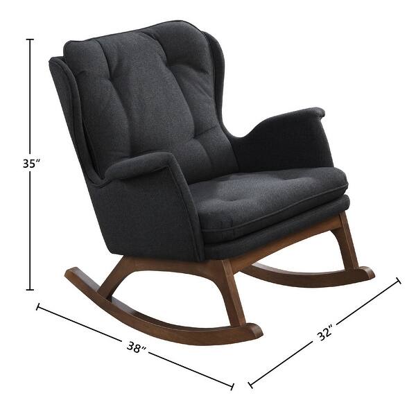 Shop Dentro Wingback Rocking Chair With Tufted Upholstery Overstock 32043393