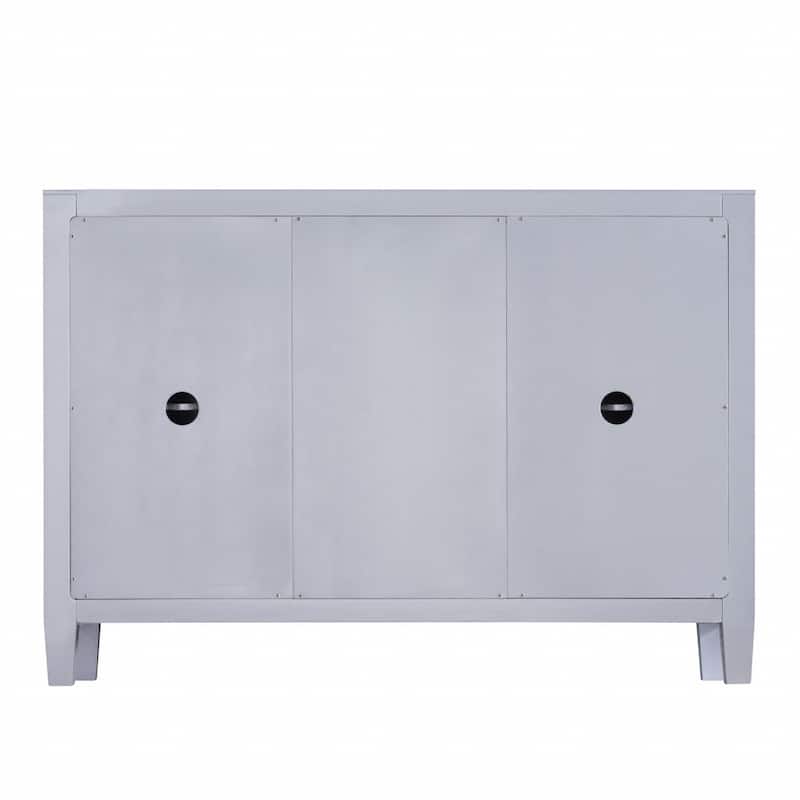 HomeRoots Glamorous Mirrored Bling Multi Storage Accent Cabinet - 50.25' X '35.25' X '16