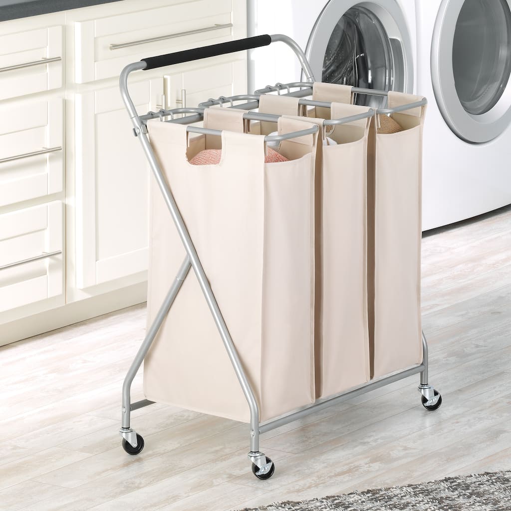 Whitmor 3-Bag Rolling Laundry Sorter