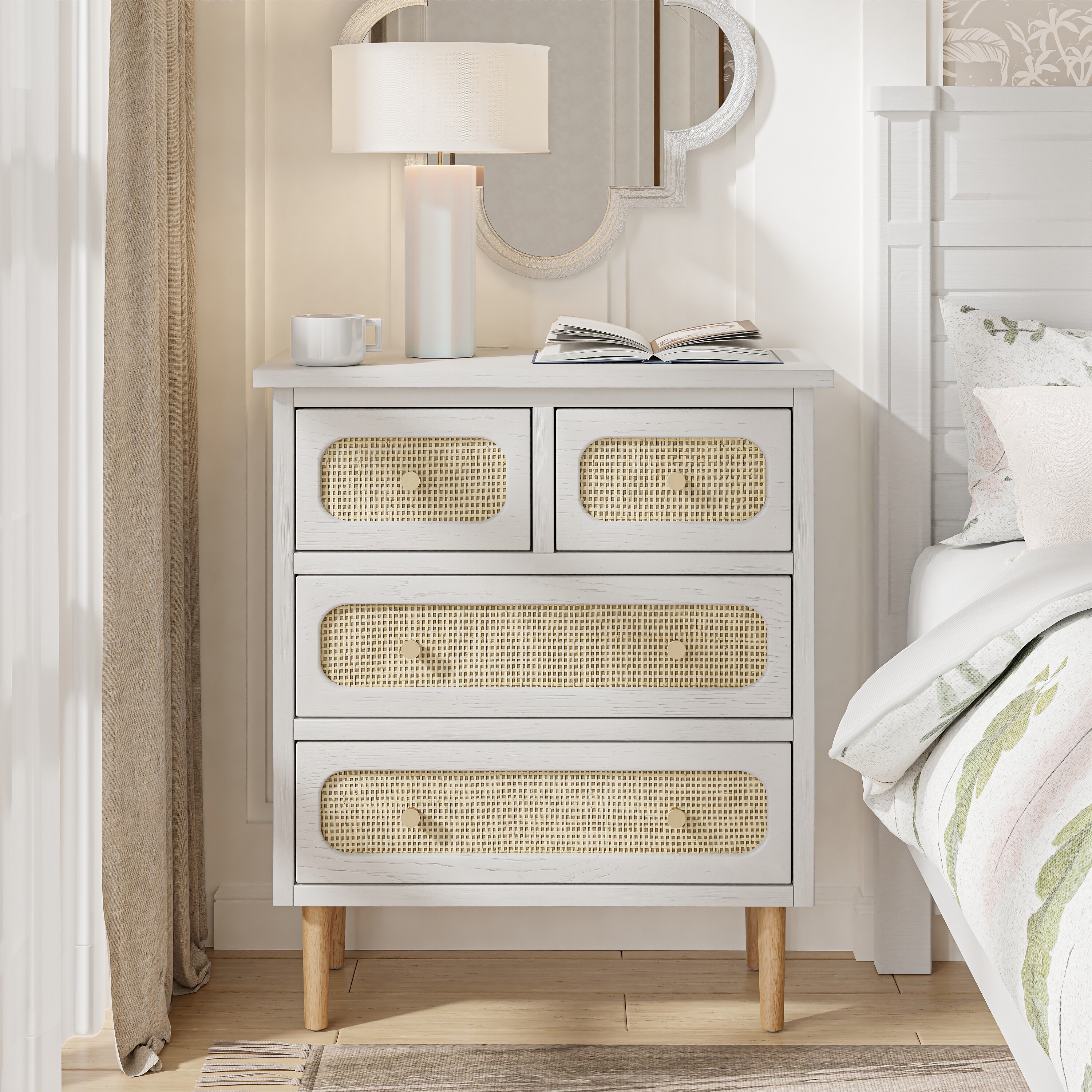 【セール】福袋/福箱ファッション通販 COZAYH Dresser 4-Drawer Drawers, of Chest Rattan Wicker チェスト・タンス
