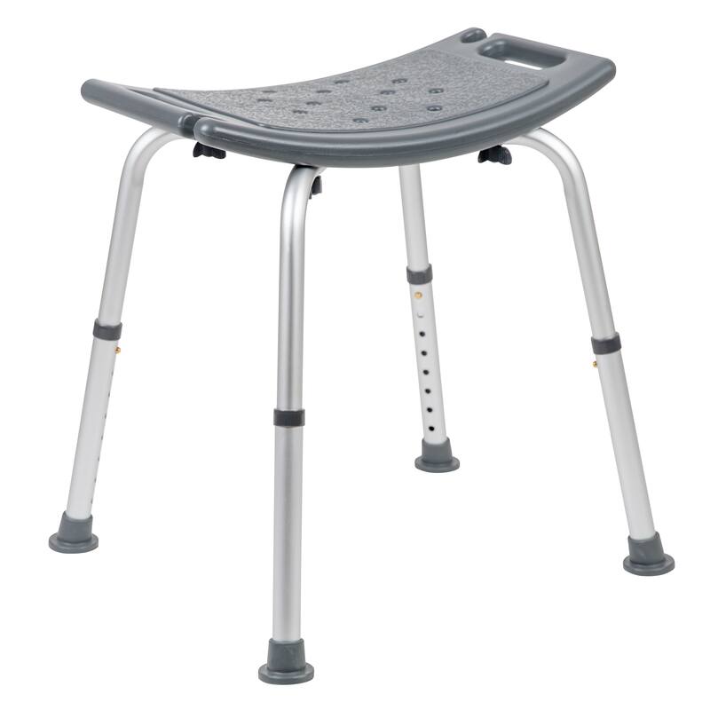 Tool-Free 300 Lb. Capacity, Adjustable Bath & Shower Chair w/Non-slip Feet - 17"D x 19"W x 14.5" - 21.5"H