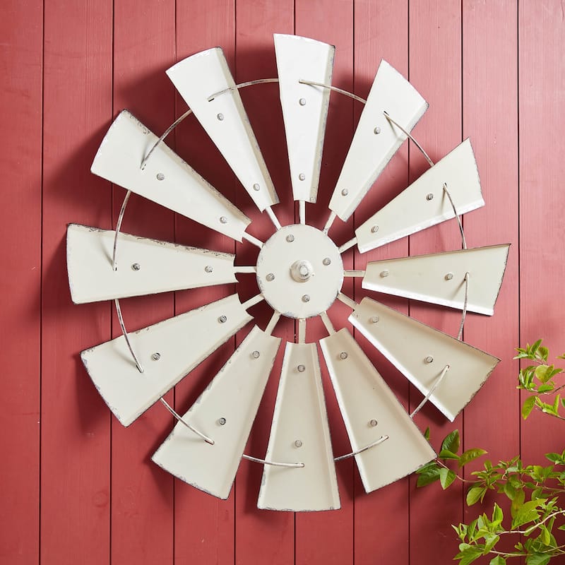 Glitzhome Farmhouse Rustic Wind Spinner Wall Decor
