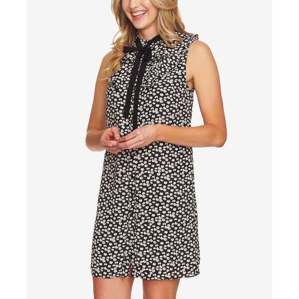 tie neck sheath dress