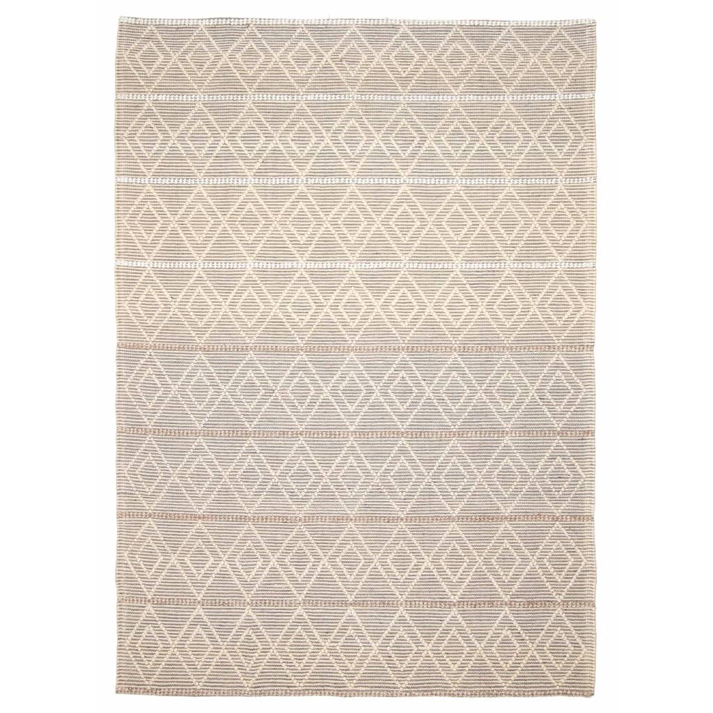 ECARPETGALLERY Braid weave Sienna Cream Wool Rug - 6'2 x 8'10