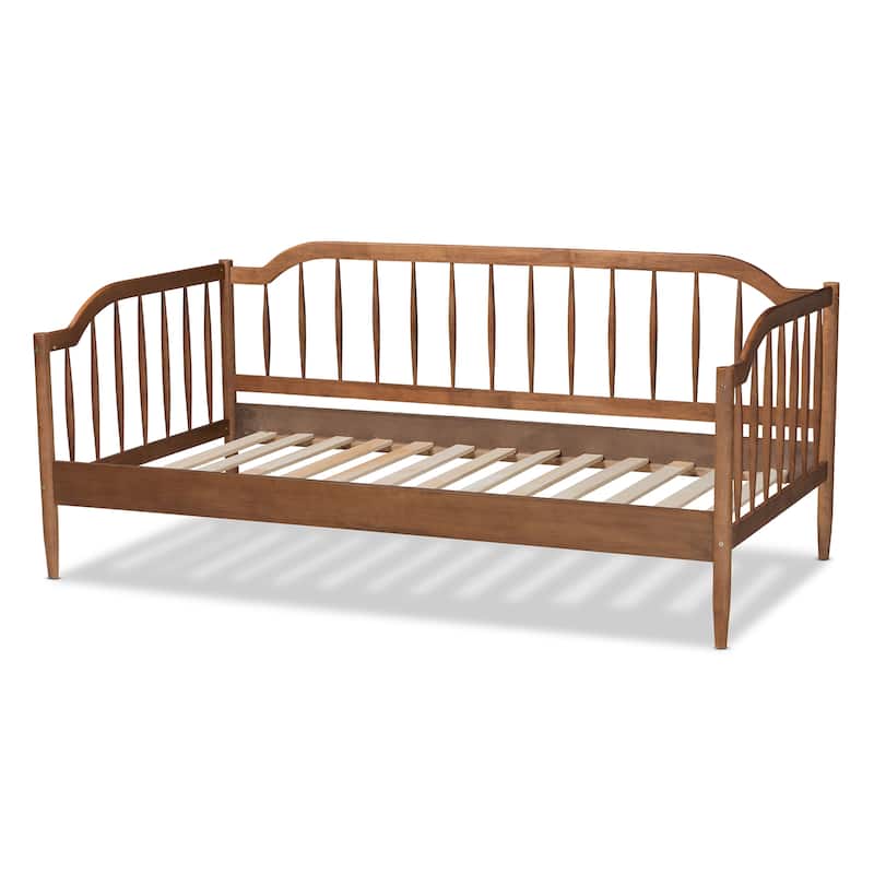 Parson Classic Mid-Century Modern Walnut Brown Wood Daybed-Twin