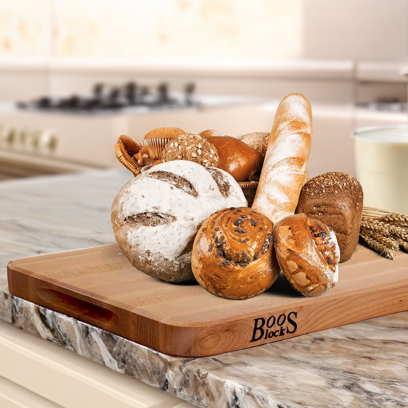 John Boos Maple Wood Edge Grain Reversible Cutting Board, 18 x 12 x 1.25 Inches - 18"L x 12"W