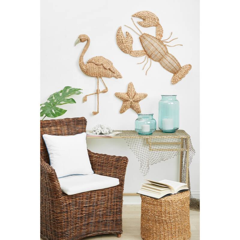 Woven Flamingo Wall Decor