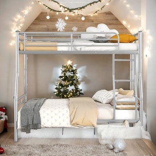 2 In 1 Full XL Over Queen Metal Bunk Bed With Sturdy Frame
