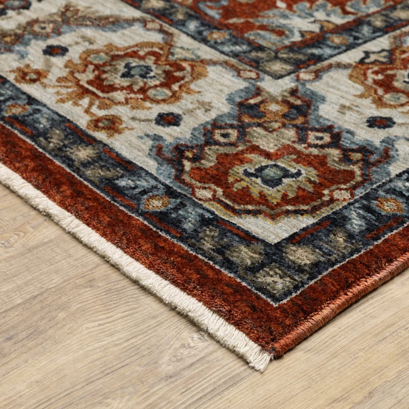 Style Haven Amelie Vintage Medallions Red/ Ivory Indoor Area Rug