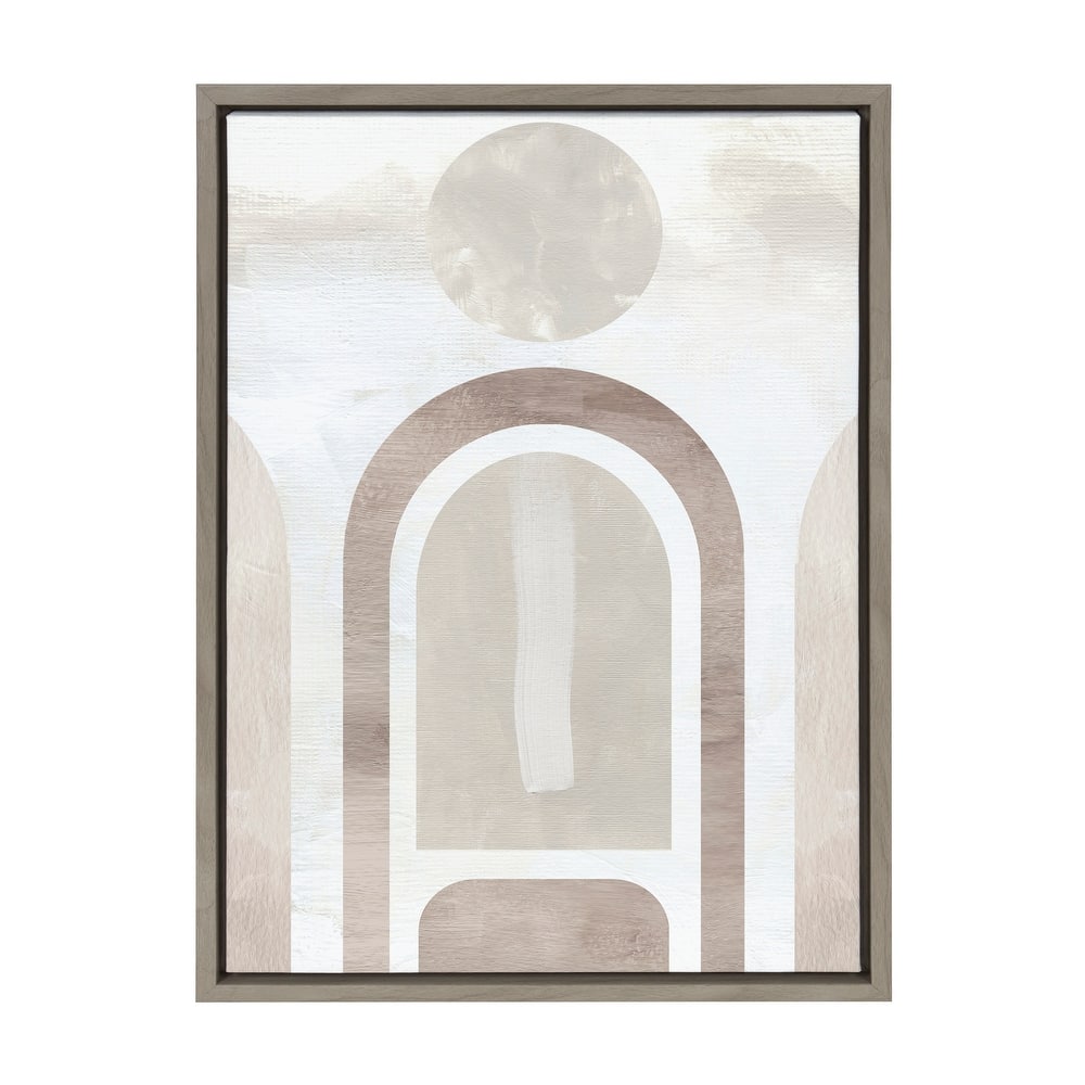 Kate and Laurel Sylvie Sahara Gray Framed Canvas by Alexander Ginzburg