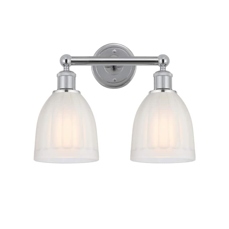 Innovations Lighting 616-2W-12-15 Brookfield Vanity Brookfield 2 Light - Polished Chrome / White