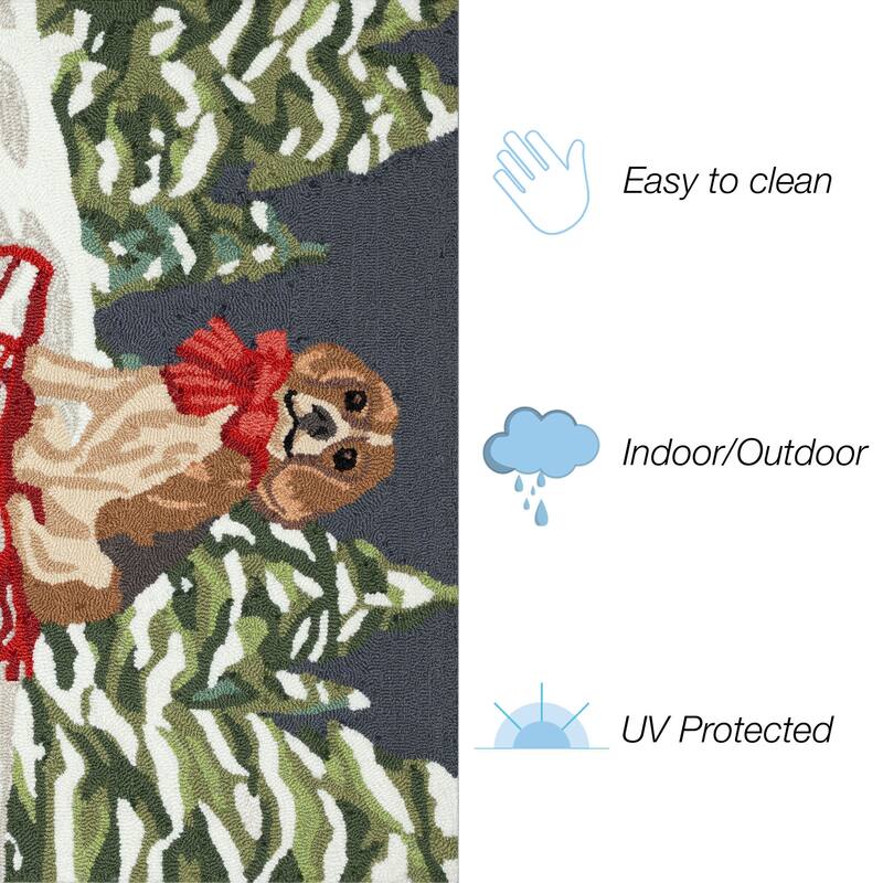 Liora Manne Frontporch Winter Sled Dog Indoor/Outdoor Area Rug