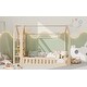 preview thumbnail 5 of 14, Full Size Wood House Bed with Fence and Removable Storage - Spacious and Inviting
