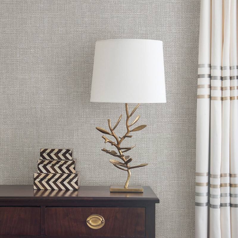 Warner Bohemian Bling Grey Basketweave Wallpaper