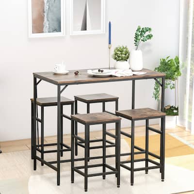 5-Piece Industrial Dining Table Set