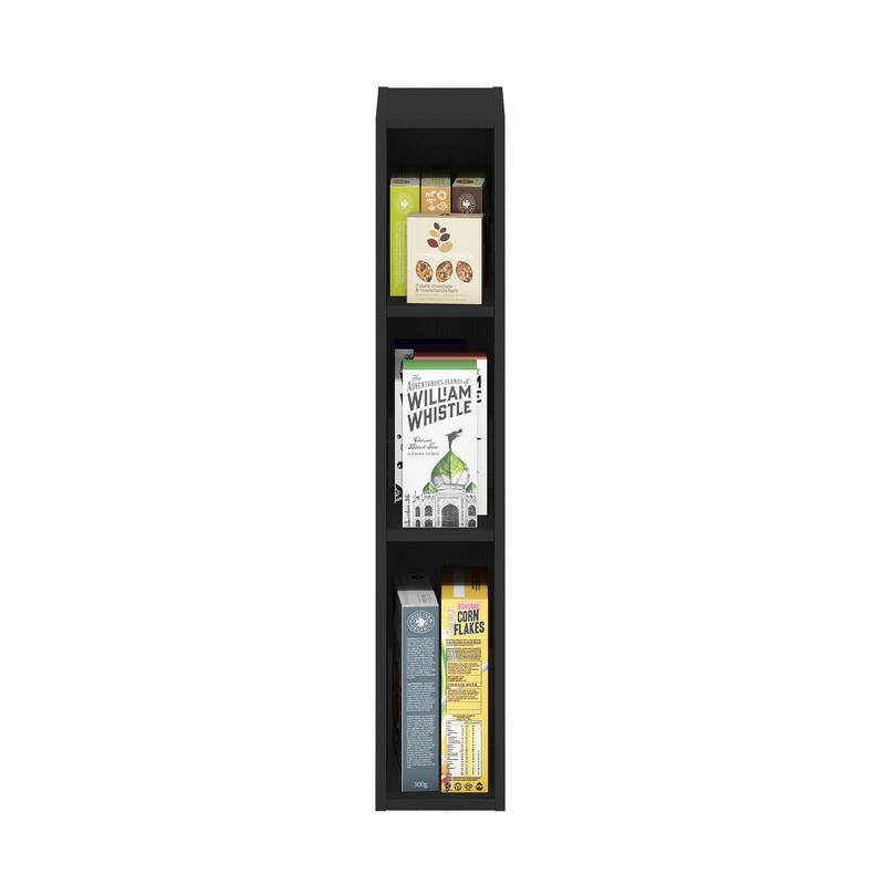 Furinno Fulda 3-Tier Space Saving Storage Shelf Bookcase, 6-Inch Width