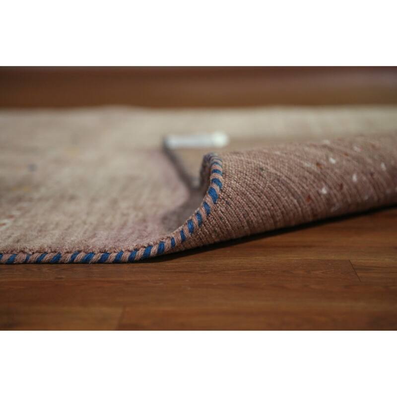 Hand Knotted Oriental 100% Wool Carpet Tribal Animal Pictorial Brown Gabbeh Area Rug - 7' 10'' X 5' 1''