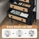 preview thumbnail 3 of 32, 5-Drawer Chest Dresser Closet PE Wicker Rattan Storage Tower Organizer