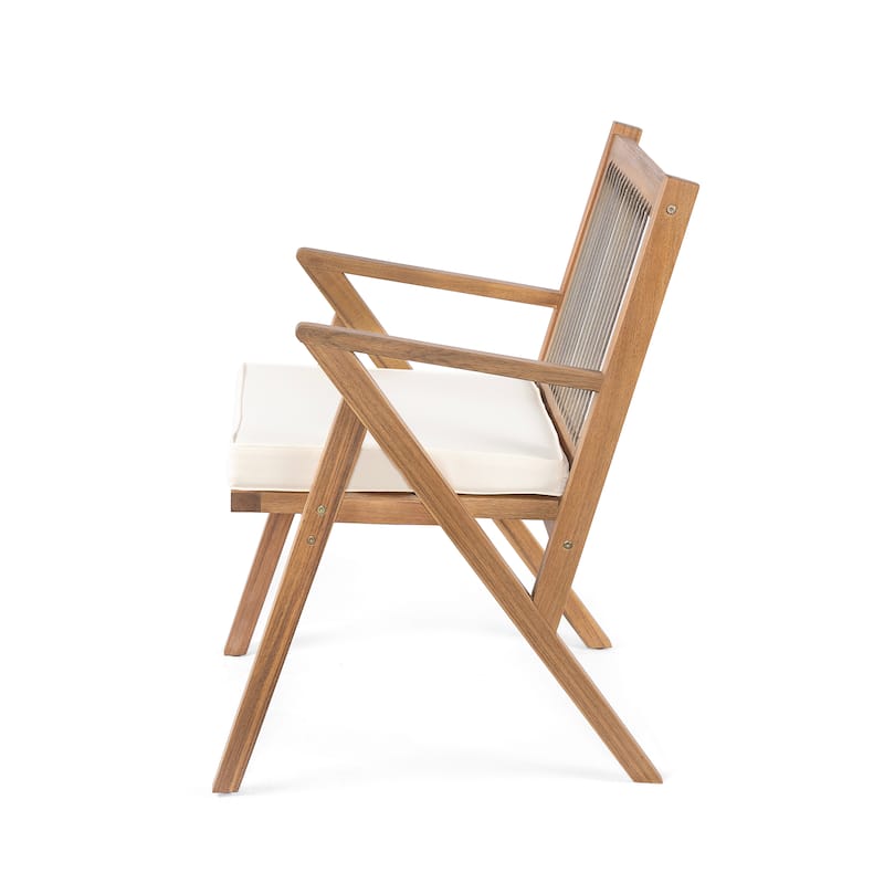 Christopher Knight Home- Eulalia Acacia Rope Patio Dining Chair(Set of 2)