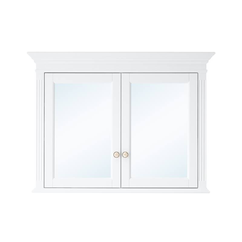 40"W X30"H Surface Mount Solid Wood Framed Medicine Cabinet With Soft-close door And Wooden Shelves
