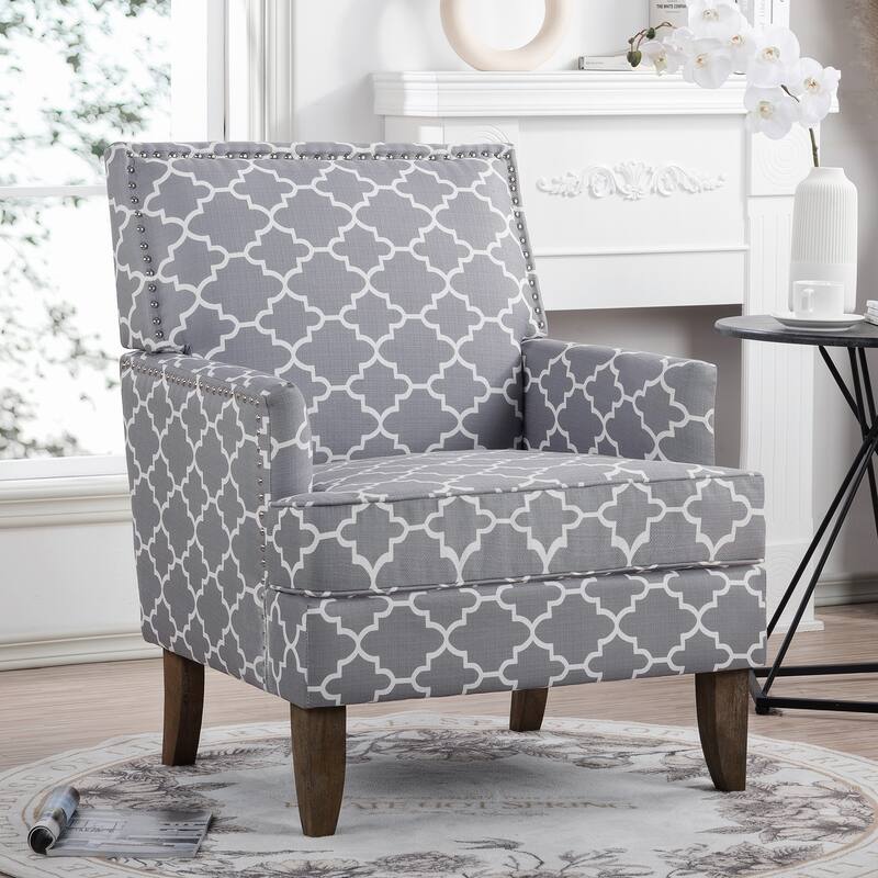 GDFStudio - Bella Modern Accent Chair for Living Room with Birch Legs and Comfortable Fabric Upholstery