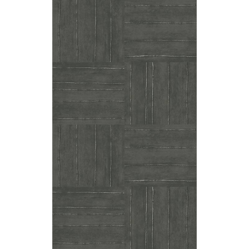 Seabrook Designs Plaza Geometric Non-Woven Unpasted Wallpaper - 20.9 in. W x 33 ft. L - Metallic Graphite