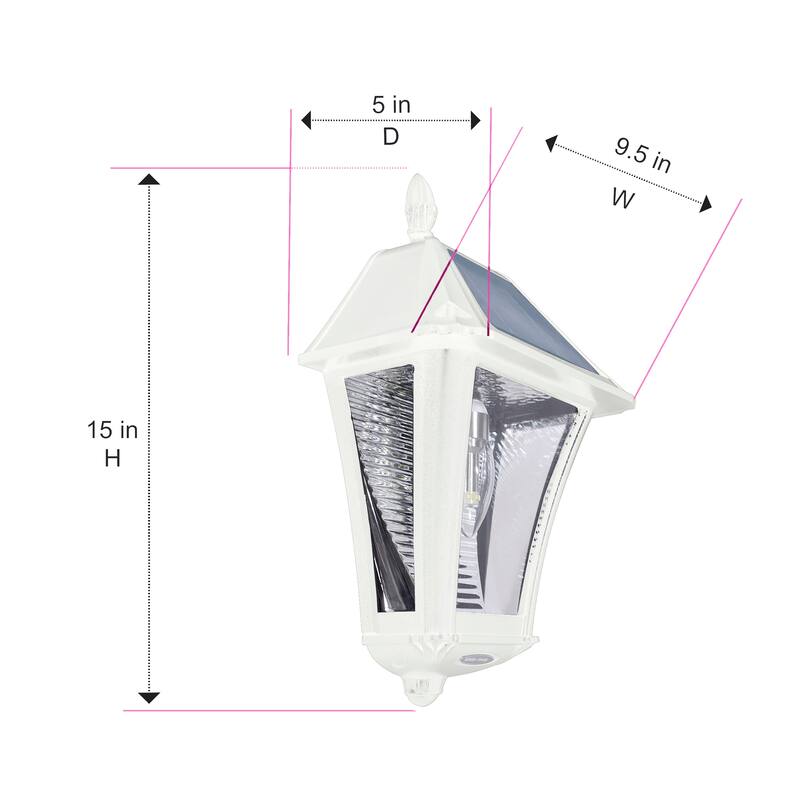 Baytown II Bulb 130 LM Solar LED Wall Sconce for Garage and Porch 2-PK