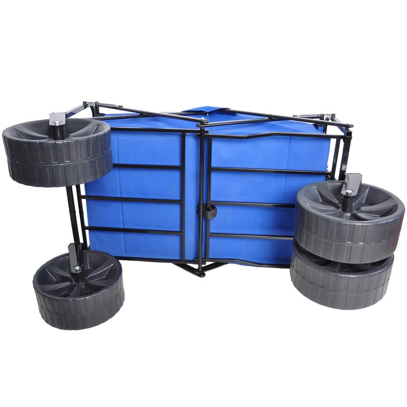 Folding Garden, Shopping, & Beach Wagon Cart Constructed of Durable Metal
