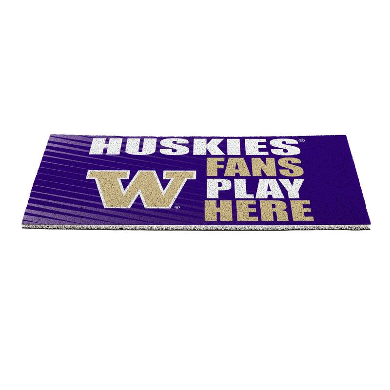 28 in. x 16 in. University of Washington "Fans Play Here" PVC Door Mat