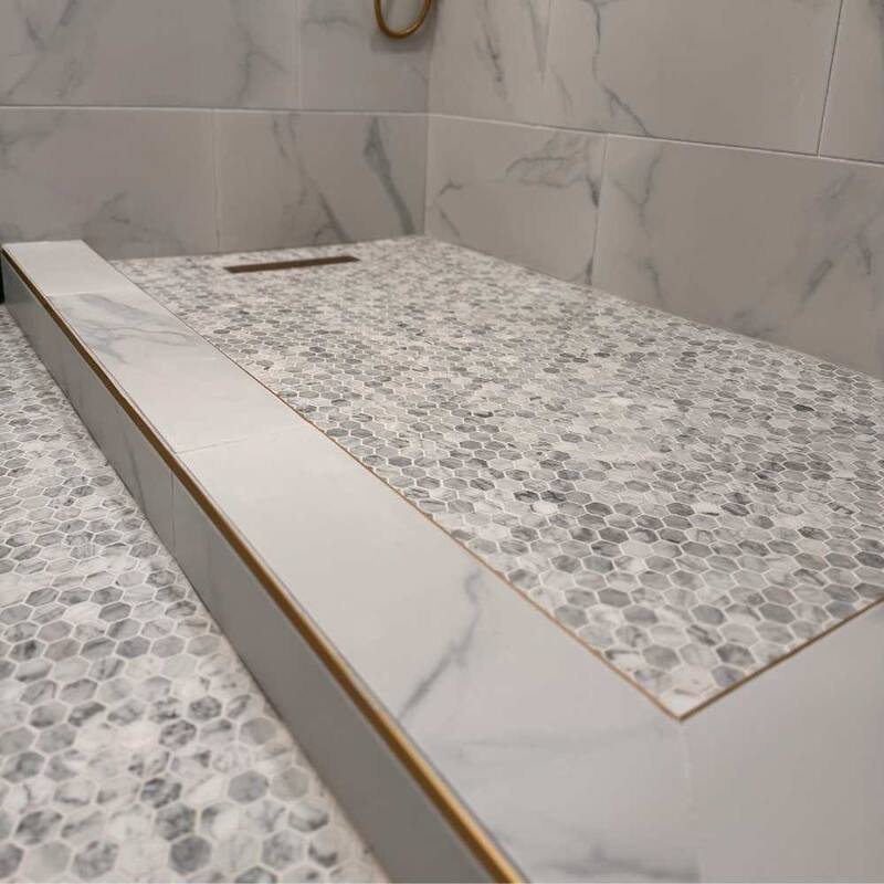 The Tile Life Santorini Honeycomb 1x1 Carrara Marble Floor & Wall Tile