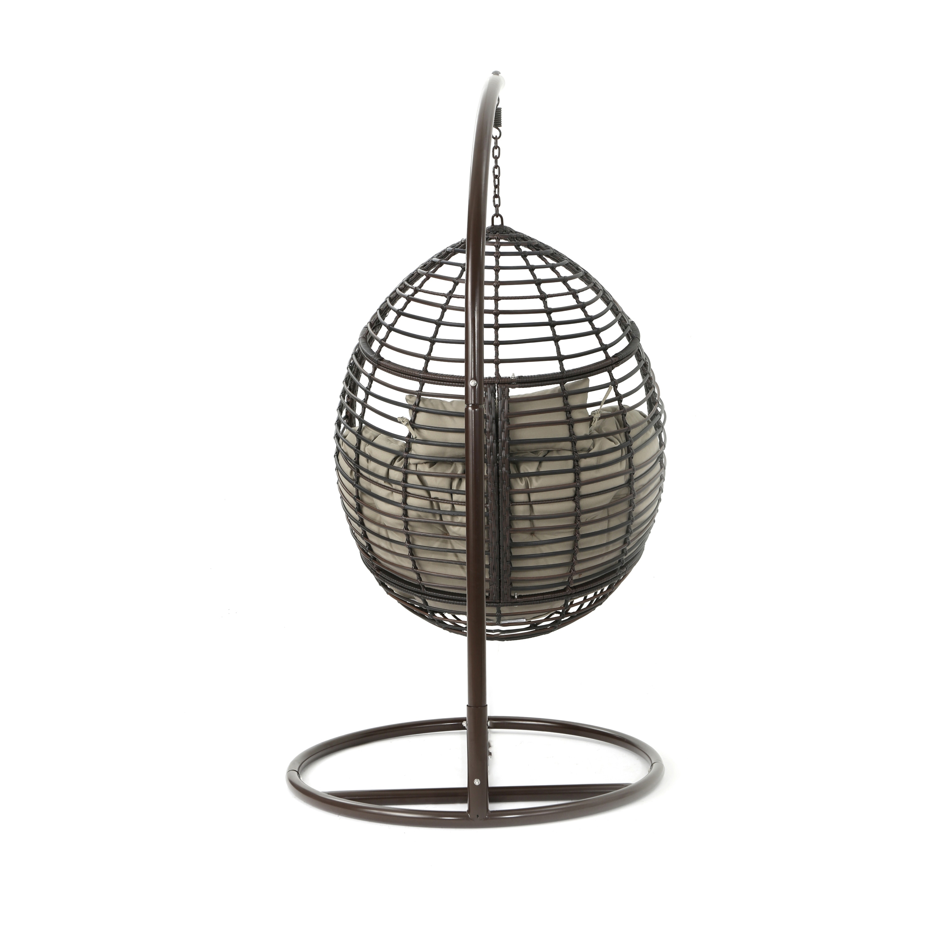 Layla Outdoor Hanging Wicker Basket Chair by Christopher Knight