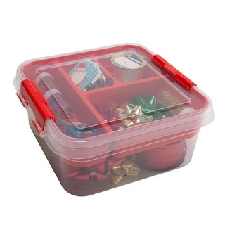 Simplify 5 Compartment Gift Supply Storage Box in Red