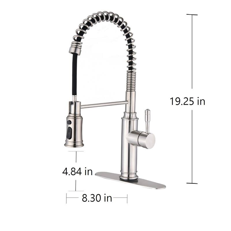 Touch Kitchen Faucet with Pull Down Sprayer, Brushed Nickel - Total Height : 19.25 Inches