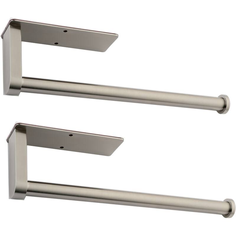2 Pack 12-inch. Kitchen Paper Towels Rolls Adhesive Under Cabinet -  Brushed Nickel