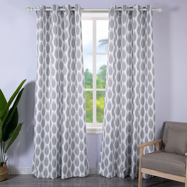 DriftAway Allen Ikat Polka Dot Room Darkening Window Curtain Panel