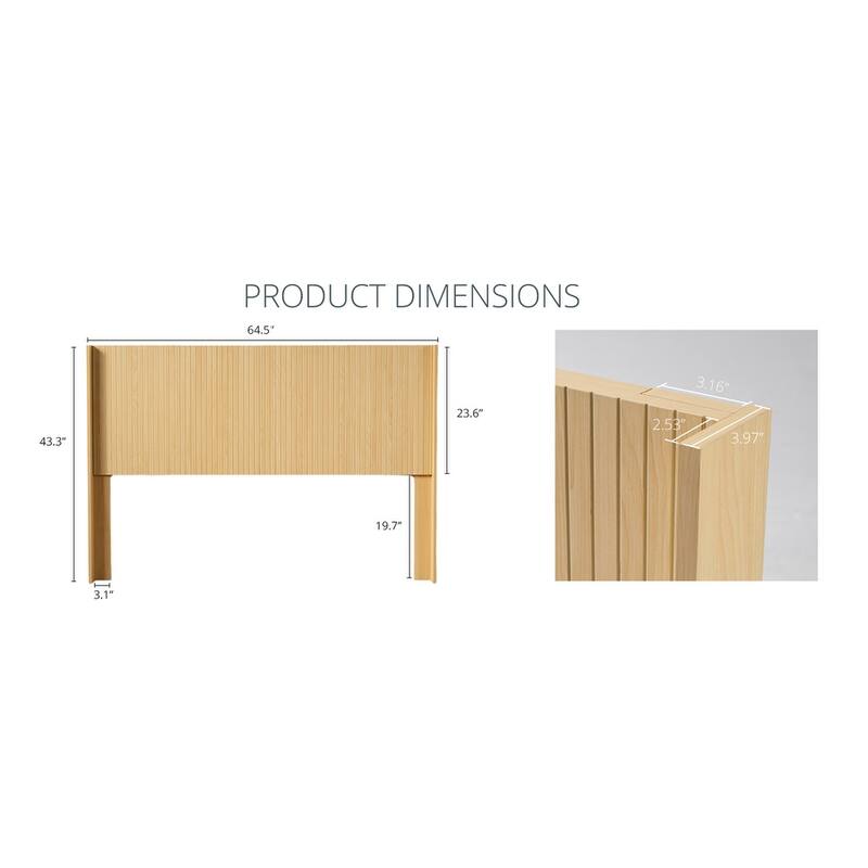 Night Stand with Drawer Storage Fluted Bed Large